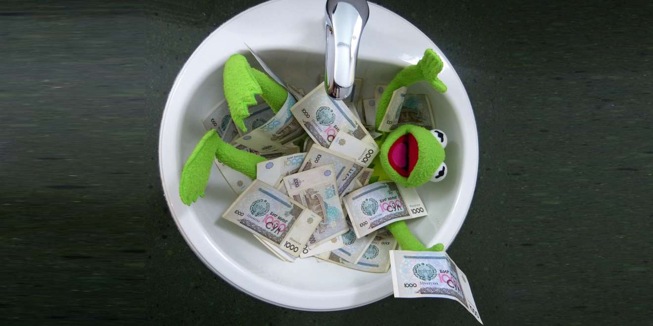 Kermit schwimmt im Geld